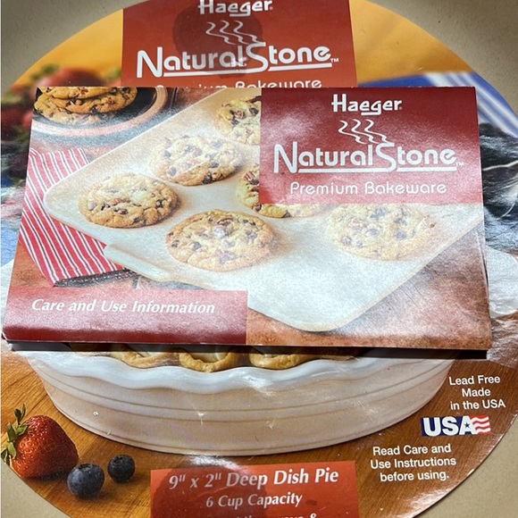 NWT Haeger Natural Stone Pie Plate - Picture 3 of 6